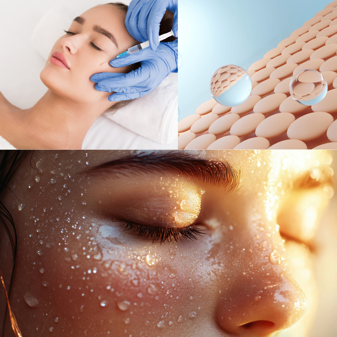 Radiant illustration of a luminous Caucasian complexion enriched by skin boosters.